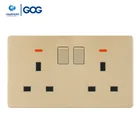 2*13A Twin switched Universal Plug socket with neon