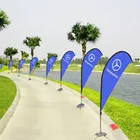 number logo letter printed designed teardrop banner flag