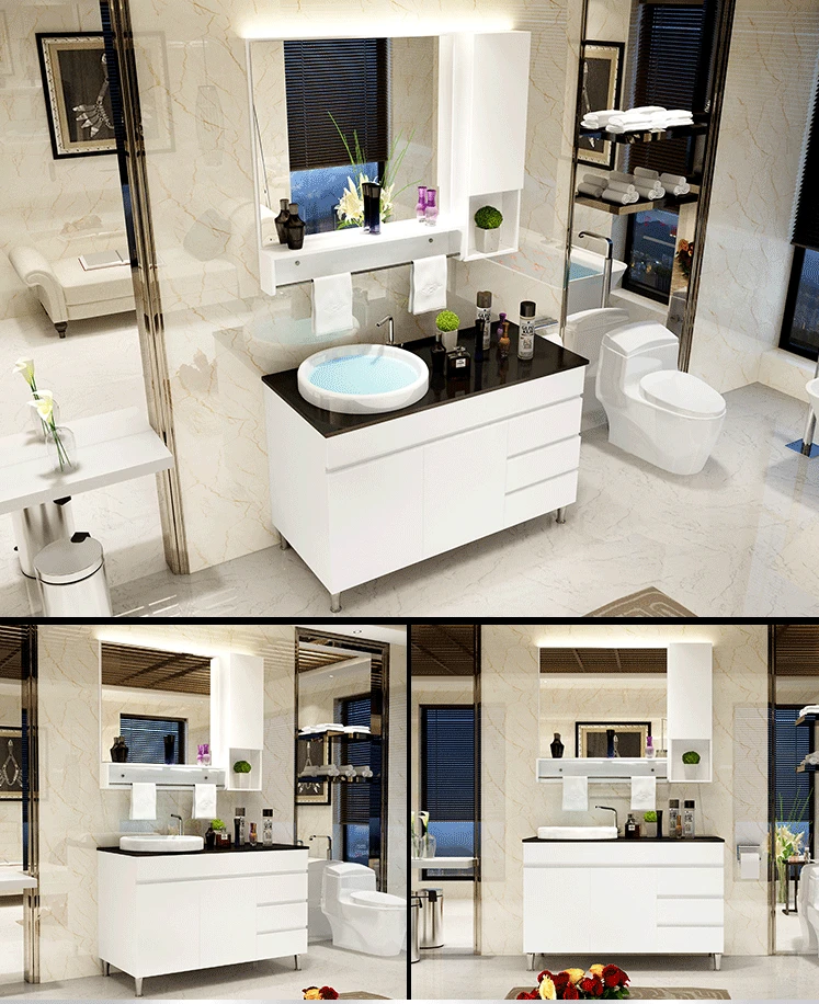 Home furniture good quality white PVC bathroom furniture