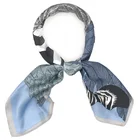 Custom summer young girl screen printing long fashion silky scarves