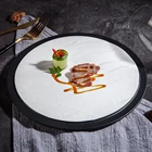 In Stock Texture design 23cm 25cm Round Stoneware Flat Plate