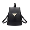 black PU leather soft backpack Latest laptop school bag