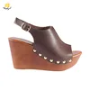OEM ODM sandals factory summer women covered shoes peep toe sandal wedges korea