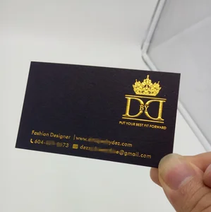 2017 high quality emboss gold foil business card printing