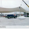tolling station of PVC PVDF PTFE roll tensile membrane fabric tent cover roof