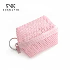China Eco-friendly See Through Mesh Travel Toiletry Pouch For Promotion, Factory Wholesale Cheap Pink Mesh Cosmetic Bag*
