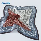 Fancy two tone neck bag satin square women s scarf skinny scarf hair sleeping wraps for women