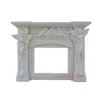 Custom Design White Marble Winged Angel Statue Fireplace