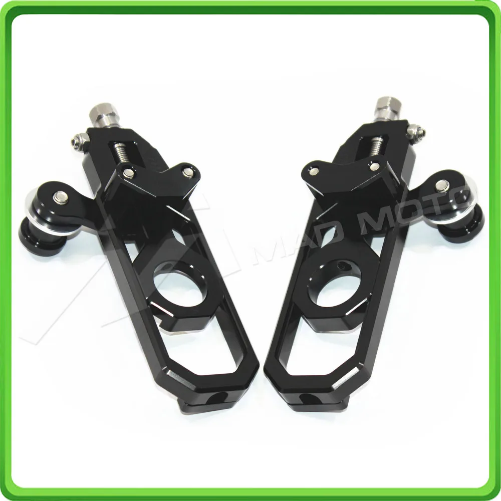 Motorcycle Chain Tensioner Adjuster with paddock bobbins kit for Suzuki GSXR1000 GSXR 1000 GSX-R1000 2007 2008 07 08 Black (5)