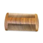 Dual-sided pure green sandalwood wooden beard comb with fragrance