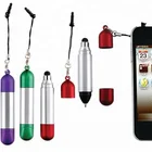 Double mini design small colorful body touch screen sling plastic ball pen with custom logo for business office