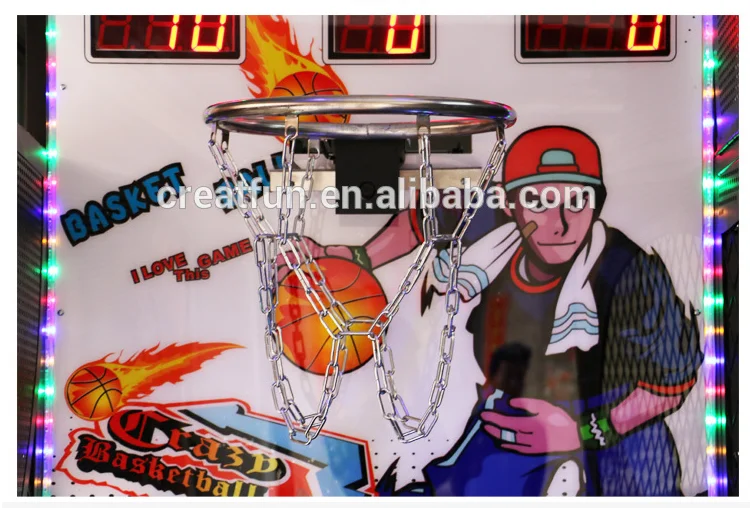 Amusement park coin operated electronic arcade basketball arcade game machine