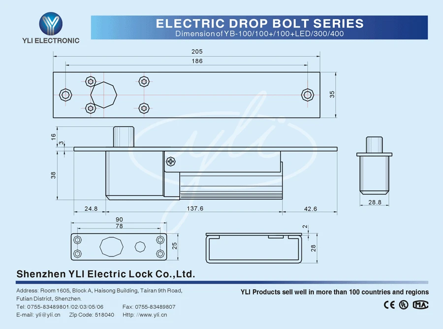 fail safe electric bolt with magnetic feature