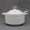 Wholesale Kitchen Pure White Ceramic Cooking Soup Pot With Lid and Spoon