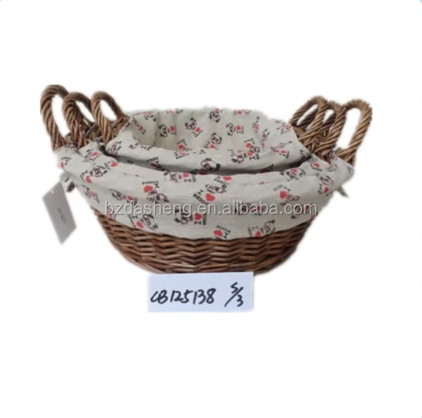 handmade wicker willow gift storage liner basket cute hamper