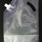 no printing clear plastic bag /stand up pouches with spout/transparent spout bag