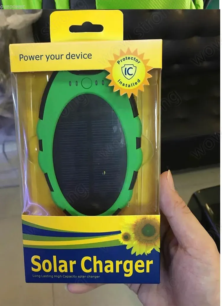 Outdoor Travel Waterproof Solar Power Bank Portable Solar 5000mah Battery For Mobile Phone Charger Power Bank - ANKUX.COM
