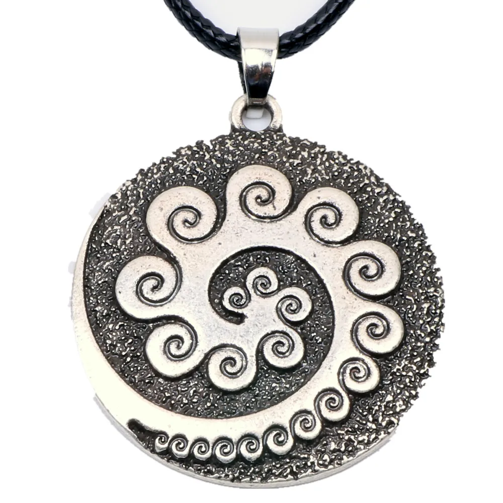 4105-Aboriginal Koru Necklace Pendant Maori Twist Symbol Mask Manaia Tribal