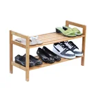Uniquely Designed Multifunctional 2-Tier Bamboo Stackable Shoe Rack