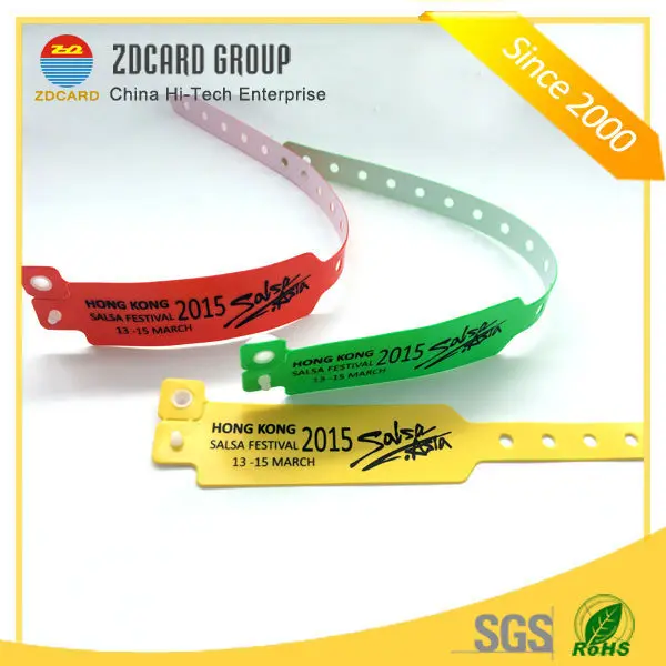 disposable soft pvc rfid wristband for music concerts events