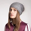 Soft Warm Winter Beanie Gold Metallic With Fur Pom Pom Caps Thick Winter Fur Hats For Womens Ladies Girls