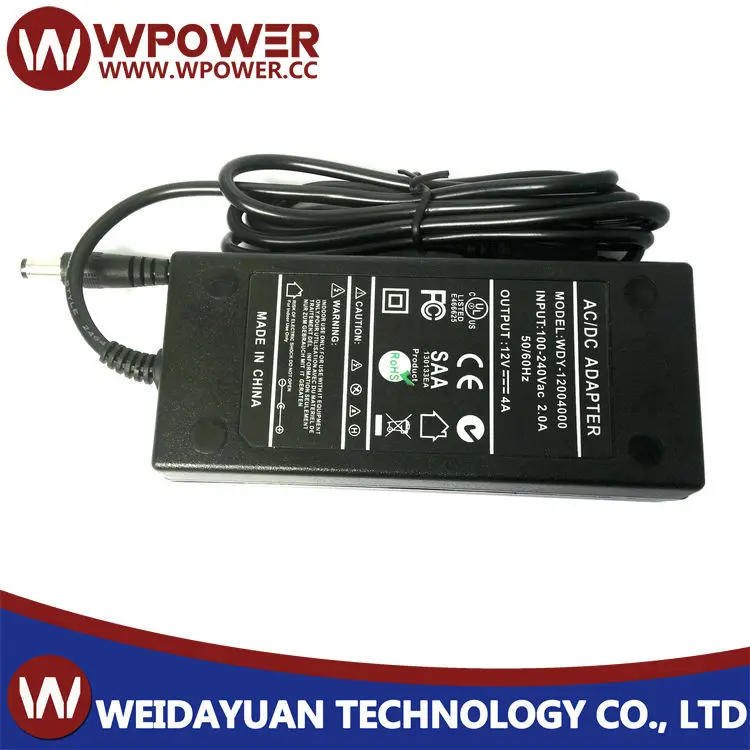 For LCD 12V 4A AC Adapter UL certification