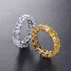 Rings Women Ring RINNTIN SR48 Female Women Jewelry 925 Silver Gold Plated Whole Circle Zircon Wedding Rings