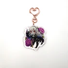 Clear Plastic Acrylic Keychain With Charms For Gift