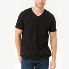 Mens blank tee shirts v neck plain t-shirt