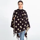 Hot Sell heart printed Winter Soft Faux Cashmere Long Scarf Women Shawls Wraps