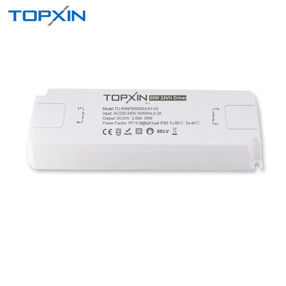 Topxin Waterproof Slim LED driver 50W 24V Hight PF