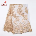 Wholesale Embroidery Flower Beaded Lace Fabric With Wedding Bridal Dress