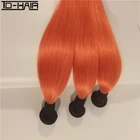 TD HAIR 100% Remy Human Hair Weft 1b/orange ombre hair bundle Factory Wholesale Dark Root # 1B/orange Hair weave