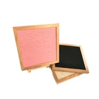 10 x 10 inch Oak Wooden Felt Notice Board Felt Removable Letter Board With Stand