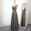 Dressystar new design formal evening dress v-neck gown glitter prom dress 2019