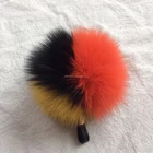 Hot Sale Pompoms Pom Poms Fox fur Keyring Real Fur Ball Keychain
