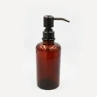 300ml 400ml 500ml hot sale luxury antique style amber glass boston lotion bottle with metal pump