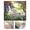 New silk lint canvas unicorn family diamond painting 5d diamond painting crystal art embroidery stitches