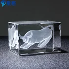 3D laser engraving animal crystal model for corporate business gift favor or decoration