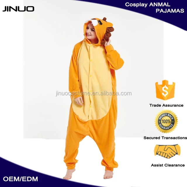 jinuo funny orange lion winter costume family onesie animal