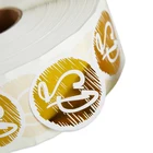 Self Adhesive Printed Customized Round Logo Glossy Paper Sticker label for Bags and Plastic Cups