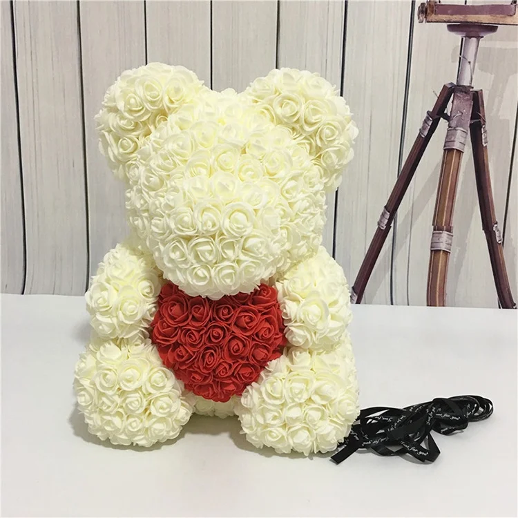 artificial flower teddy bear