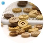 2019 new fashion design 4holes round wooden button natural wood for sweater and baby cloth