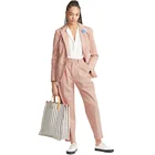 2019 fashion waling show design pink female ladies office half lining custom made suit styles