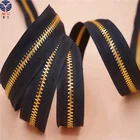 5# golden metal zipper long chain zipper golden for bag