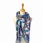 New design irregular printing polyester girl lady women fashion scarf