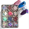 12jar/set Acrylic Nail Art Rhinestone Decoration Solid Imitation Pearl mix size Round Ball Nail Beads