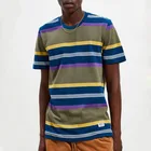 Custom soft knit fabric pique t-shirt colorful striped t shirt men