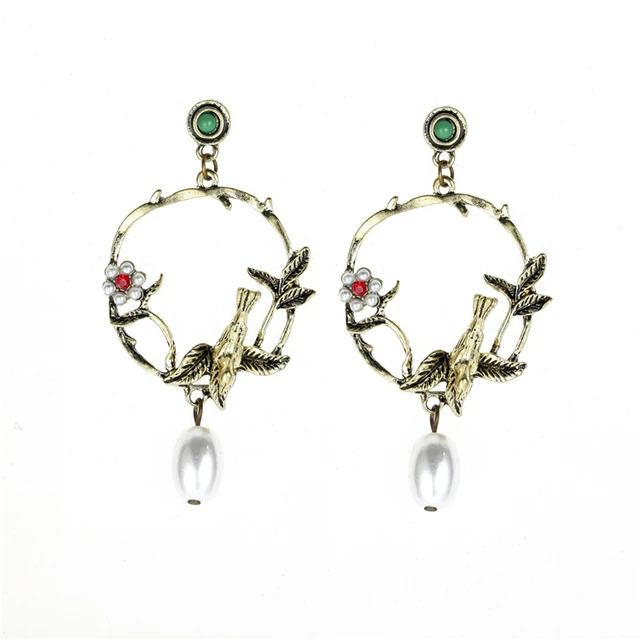 hoop bird earring