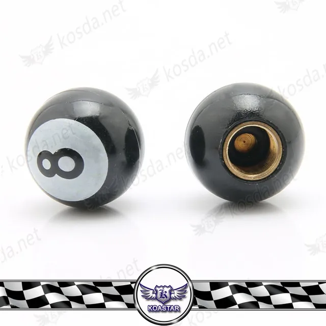 4 8-Ball Wheel Tyre Tire Valve Stem Air Dust Cover Screw Cap